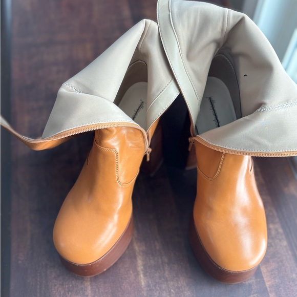 Jeffrey Campbell Timewarp Platform Heeled Boots- Natural - Picture 17 of 17